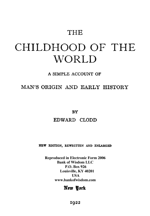 (image for) The Childhood Of The World